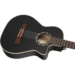 Ortega RCE125SBK-3/4 Family 3/4 St�rrelse Slim Neck Thinline Klassisk Guitar m/mikrofon inkl. taske