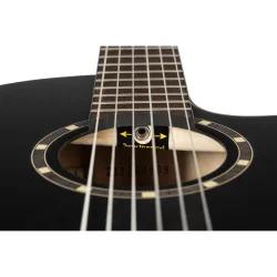 Ortega RCE125SBK-3/4 Family 3/4 St�rrelse Slim Neck Thinline Klassisk Guitar m/mikrofon inkl. taske