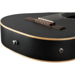 Ortega RCE125SBK-3/4 Family 3/4 St�rrelse Slim Neck Thinline Klassisk Guitar m/mikrofon inkl. taske