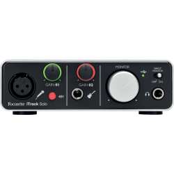 Focusrite ITRACK-SOLO-LIGHTNING 2-kanals Audio Inteface m/Lightning-tilslutning (2 In / 2 Out) iOS