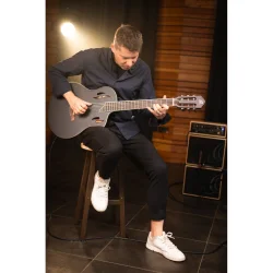 Ortega RTPSTD-SBK TourPlayer Series Slim Neck Thin body Klassisk Guitar m/mikrofon inkl. taske