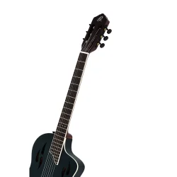 Ortega RTPSTD-SBK TourPlayer Series Slim Neck Thin body Klassisk Guitar m/mikrofon inkl. taske