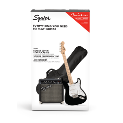 Squier by Fender Stratocaster Pack sort El Guitar S�t