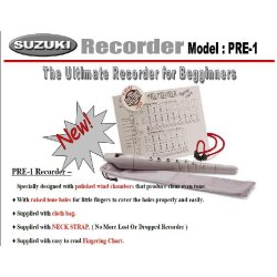 Suzuki PRE-1 Precorder B�rne &amp; Begynder Blokfl�jte inkl. stoftaske &amp; fingerdiagram