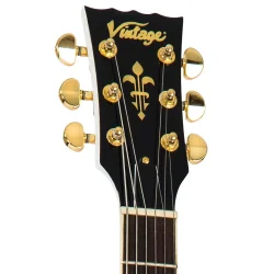 Vintage V1003AW ReIssued 3 Pickup Arctic White Elektrisk Guitar