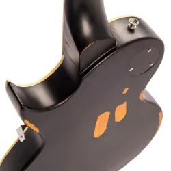 Vintage V100MRBK ICON Distressed Black Over Sunburst Elektrisk Guitar 