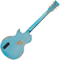 Vintage V120MRGHB ICON Distressed Gun Hill Blue Over Sunburst Elektrisk Guitar