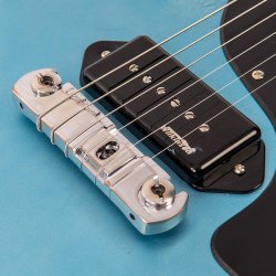 Vintage V120MRGHB ICON Distressed Gun Hill Blue Over Sunburst Elektrisk Guitar