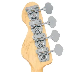 Vintage V4MFR ReIssued Maple Fingerboard Bass Guitar Firenza Red 4-strenget Elektrisk Bas 