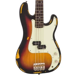 Vintage V4MRSSB ICON Bass Distressed Sunset Sunburst 4-strenget Elektrisk Bas 