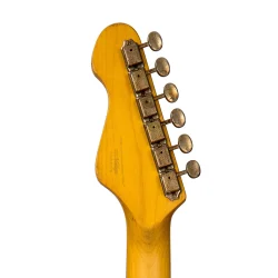 Vintage V6MRTBG Thomas Blug Signature Distressed Vintage White Elektrisk Guitar