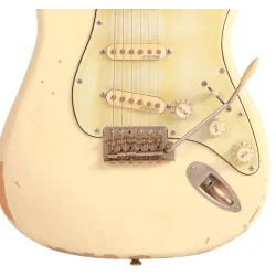 Vintage V6MRTBG Thomas Blug Signature Distressed Vintage White Elektrisk Guitar