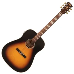 Vintage VE140VSB Historic Series 'Dreadnought' Electro-Acoustic Vintage Sunburst Western Guitar m/EQ