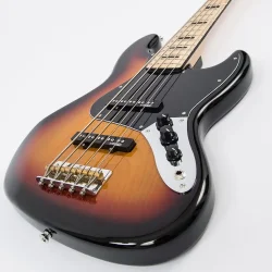 Vintage VJ75MSSB ReIssued Bass Guitar Maple Fingerboard Sunburst 5-strenget Elektrisk Bas