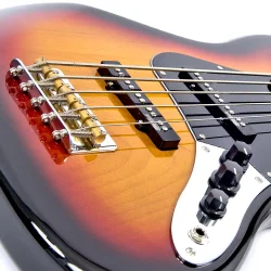 Vintage VJ75MSSB ReIssued Bass Guitar Maple Fingerboard Sunburst 5-strenget Elektrisk Bas