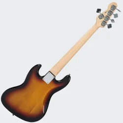 Vintage VJ75MSSB ReIssued Bass Guitar Maple Fingerboard Sunburst 5-strenget Elektrisk Bas