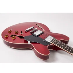 Vintage VSA500CR ReIssued Semi Acoustic Cherry Red Elektrisk Guitar