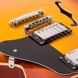 Vintage VSA500HB ReIssued Semi Acoustic Honeyburst Elektrisk Guitar 