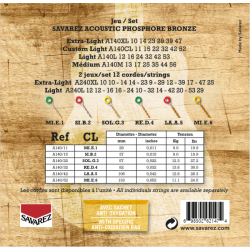 Savarez A140CL Phosphor Bronze Custom Light 011-052 Western Guitar Strenges�t