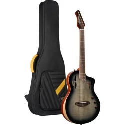 Ortega RTPG-LS1 TourPlayer Serien Nylonstrenget Guitar m/mikrofon, thin body &amp; slim neck inkl. taske (Grey Burst)
