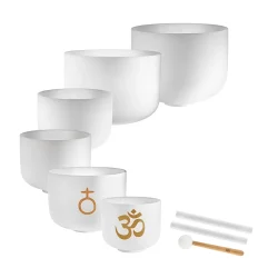 Meinl Sonic Energy CSBSETOM6 6-delt OM Hvid-Frosted Krystal Syngesk�l S�t inkl. tasker, sleeves &amp; tilbeh�r  