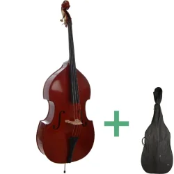 Arvada DB-400 3/4 Strrelse/Fuld Strrelse Kontrabas inkl. bue &amp; foret taske m/skulderrem    