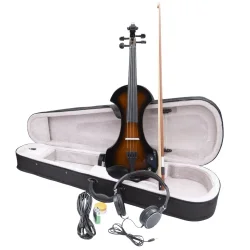 Arvada WN009 4/4 Strrelse Elektrisk Violin m/pickup inkl. bue, kuffert &amp; tilbehr 