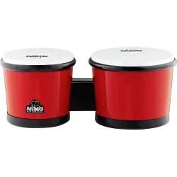 NINO Percussion NINO19R ABS Bongo Trommer m/syntetisk skind (st�bt ABS, �16cm/19cm, r�d)