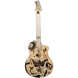 Ortega RTPG-LS2  TourPlayer Serien Nylonstrenget Guitar m/mikrofon, thin body &amp; slim neck inkl. taske (Bermuda)