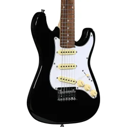 Beaton Legend Mini BK 3/4 Strrelse Elektrisk Brne Guitar (Sort)