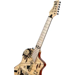 Ortega RTPG-LS2  TourPlayer Serien Nylonstrenget Guitar m/mikrofon, thin body &amp; slim neck inkl. taske (Bermuda)