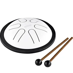 NINO Percussion NINO980WH Mini Melody Serien 6" Steel Tongue Drum (hvid) inkl. k�ller 