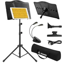 Donner DMS-1 Justerbar Nodepult inkl. taske, nodelampe, USB-kabel &amp; nodeklemmee