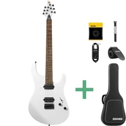 Donner DMT-100 W Elektrisk Guitar inkl. taske &amp; tilbeh�r (Hvid)