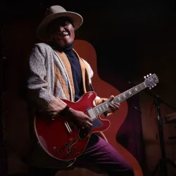 Donner DJP-1000R Semi-hollow Elektrisk Guitar m/HH-konfiguration inkl. taske &amp; tilbeh�r (R�d Gloss) 