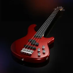 Donner DPJ-100R 4-strenget Elektrisk Bas inkl. taske &amp; tilbeh�r (R�d)