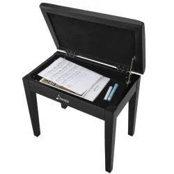 Donner DKB-10 Massiv Tr� Klaverb�nk m/opbevaringsrum (sort)