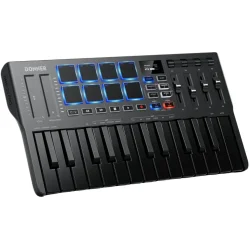 Donner DMK-25 Pro MIDI Keyboard m/25 velocityf�lsomme mini tangenter &amp; 8 anslagsf�lsomme RGB-pads 
