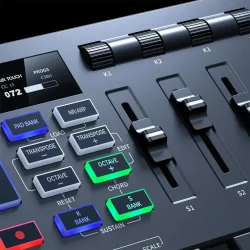 Donner DMK-25 Pro MIDI Keyboard m/25 velocityf�lsomme mini tangenter &amp; 8 anslagsf�lsomme RGB-pads 