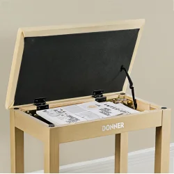 Donner DKB-10 Massiv Tr� Klaverb�nk m/opbevaringsrum (lys tr�)