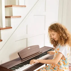 Donner DDP-80 Digital Klaver (88 fuldt v�gtede hammer-action tangenter) inkl. tripel-pedal (valn�d)