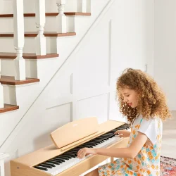 Donner DDP-80 Digital Klaver (88 fuldt v�gtede hammer-action tangenter) inkl. tripel-pedal (lys tr�)