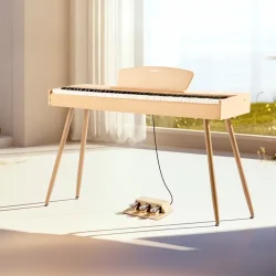 Donner DDP-80 Digital Klaver (88 fuldt v�gtede hammer-action tangenter) inkl. tripel-pedal (lys tr�)