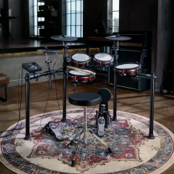 Donner DED-200MAX Elektrisk Trommes�t (5 trommer, 3 b�kken) inkl. trommestol, hovedtelefon m.m.