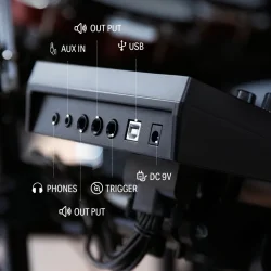 Donner DED-200MAX Elektrisk Trommes�t (5 trommer, 3 b�kken) inkl. trommestol, hovedtelefon m.m.