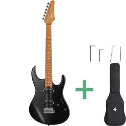 Donner DST-700 Elektrisk Guitar m/HH-konfiguration inkl. taske (Sort)