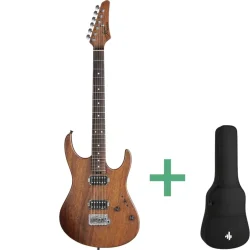 Donner DST-700 Elektrisk Guitar m/HH-konfiguration inkl. taske (Naturlig)