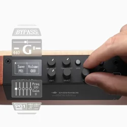 Donner HUSH-I PRO Akustisk-Elektrisk Rejse Guitar Kit m/lydeffekter inkl. taske, h�retelefoner m.m.