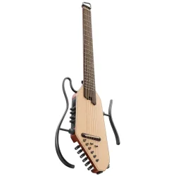 Donner HUSH-I PRO Silent Travel Elektrisk Guitar m/18 indbyggede effekter inkl. taske &amp; tilbeh�r (Nature)