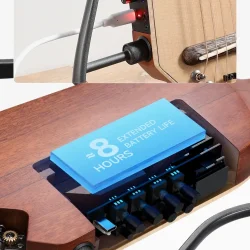 Donner HUSH-I PRO Silent Travel Elektrisk Guitar m/18 indbyggede effekter inkl. taske &amp; tilbeh�r (Nature)
